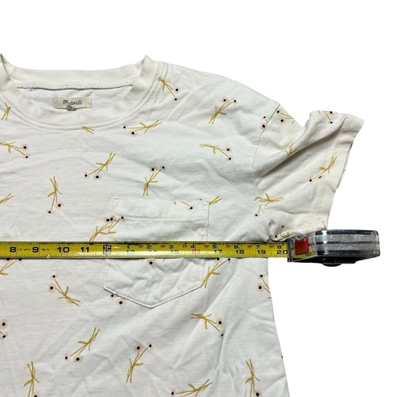 Madewell Daisy Sketch Easy Crop Tee Pearl Ivory Dandelion Critter Size Medium - Picture 5 of 6
